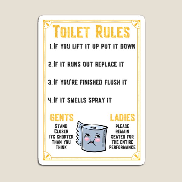 Tableau humour Règles des Toilettes à Remiremont ✓ - Click
