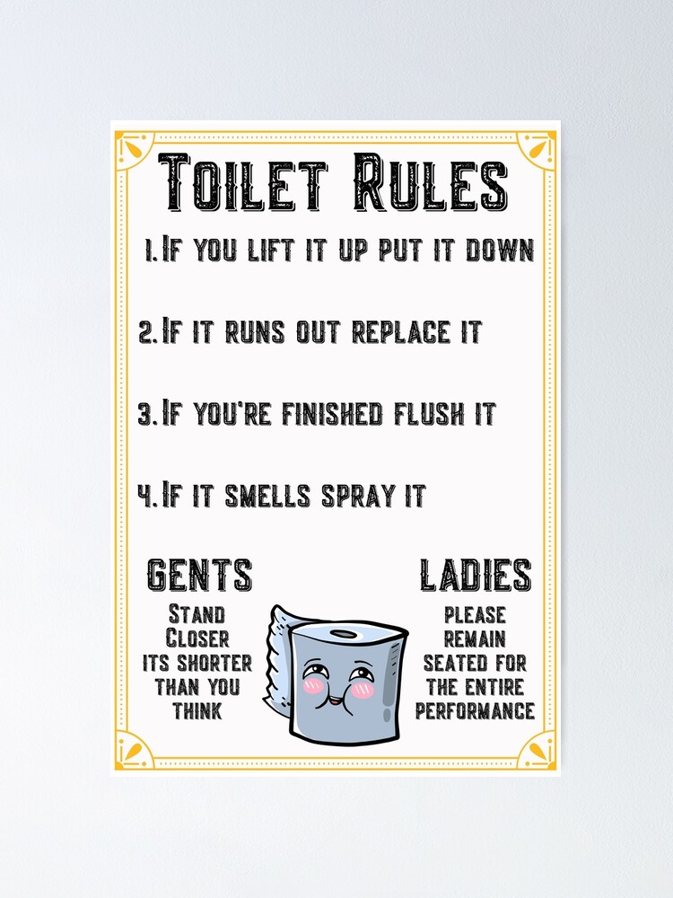 affiche règles d'or des toilettes