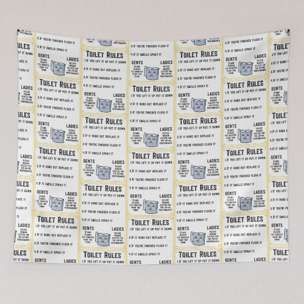 Item preview, Toilet Rules designed and sold by Click-Like.