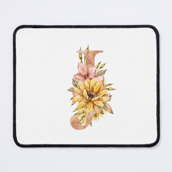 Item preview, Watercolor floral sunflower personalized letter J wedding monogram print designed and sold by tiana-geo.