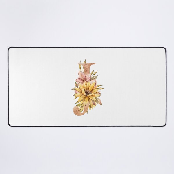 Item preview, Watercolor floral sunflower personalized letter J wedding monogram print designed and sold by tiana-geo.