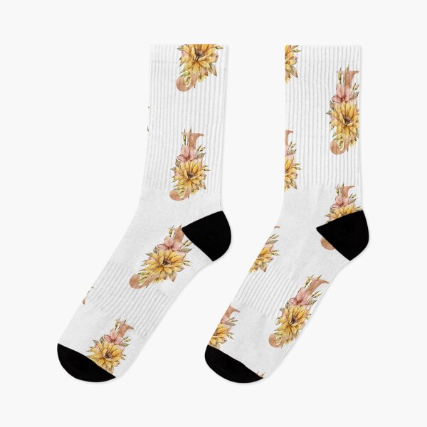 Item preview, Watercolor floral sunflower personalized letter J wedding monogram print designed and sold by tiana-geo.