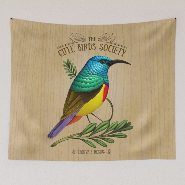 Item preview, Cinnyris regius on wood designed and sold by Cute-Birds.