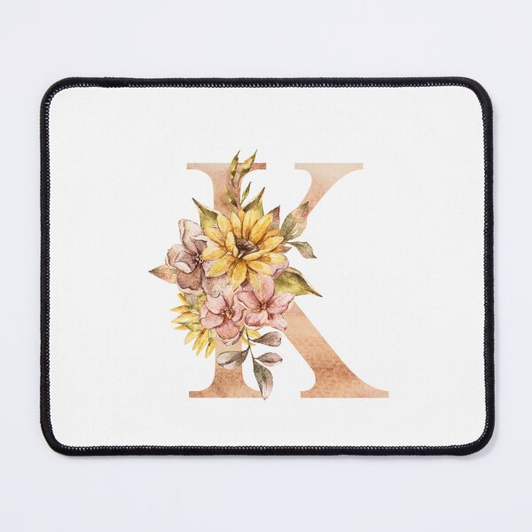 Item preview, Watercolor floral sunflower personalized letter K wedding monogram print designed and sold by tiana-geo.