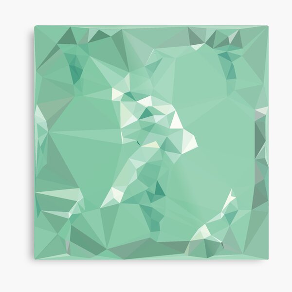 Green polygon abstract design Metal Print