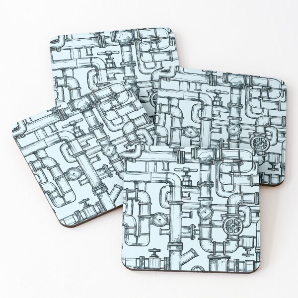 Item preview, LIght Blue Pipe Pattern designed and sold by Art-by-Geoff.