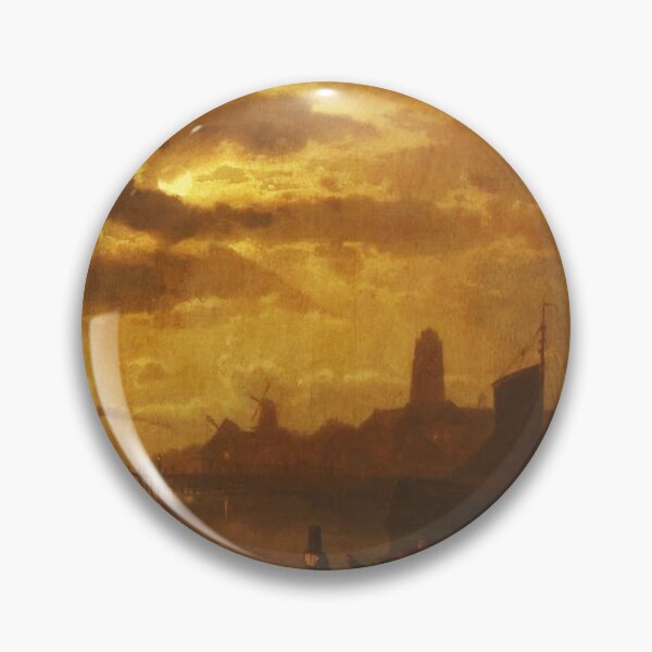 Item preview,  Moonlit coastal scene - Felix Kreutzer 1835 - 1876 designed and sold by Vintage Designs +.