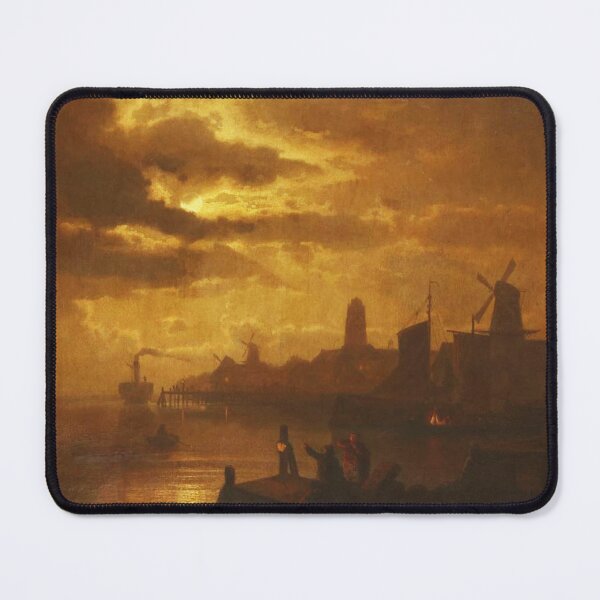 Item preview,  Moonlit coastal scene - Felix Kreutzer 1835 - 1876 designed and sold by Vintage Designs +.