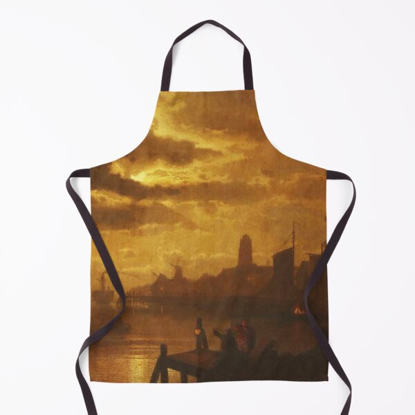 Item preview,  Moonlit coastal scene - Felix Kreutzer 1835 - 1876 designed and sold by Vintage Designs +.