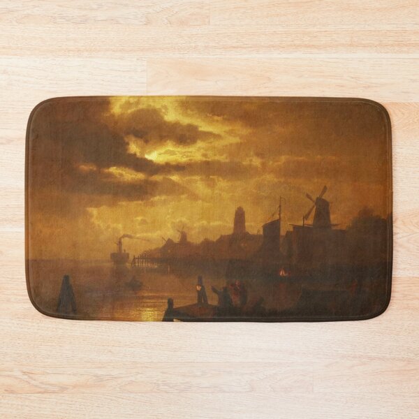 Item preview,  Moonlit coastal scene - Felix Kreutzer 1835 - 1876 designed and sold by Vintage Designs +.