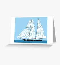 Tarjeta de felicitación Tops'l Schooner Sail / Spar Plan