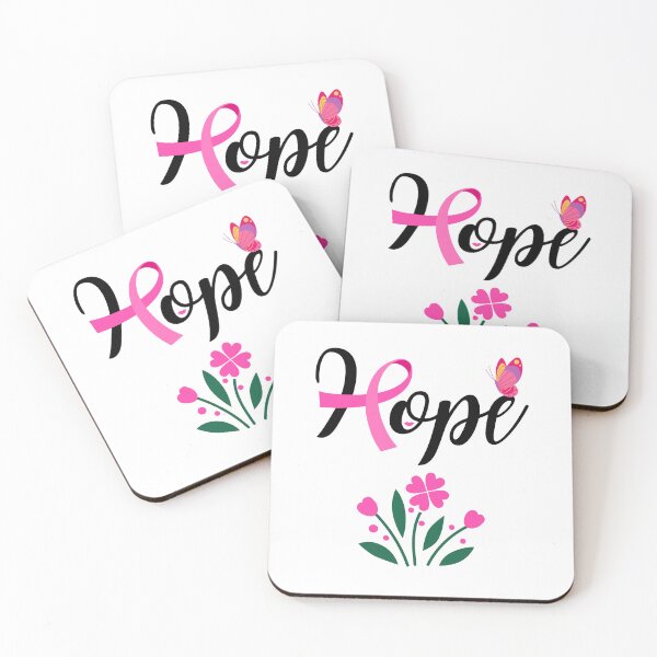 Item preview, Hope lettering design with Pink Ribbon,Butterfly and  Flowers designed and sold by CuteIdeaArt.