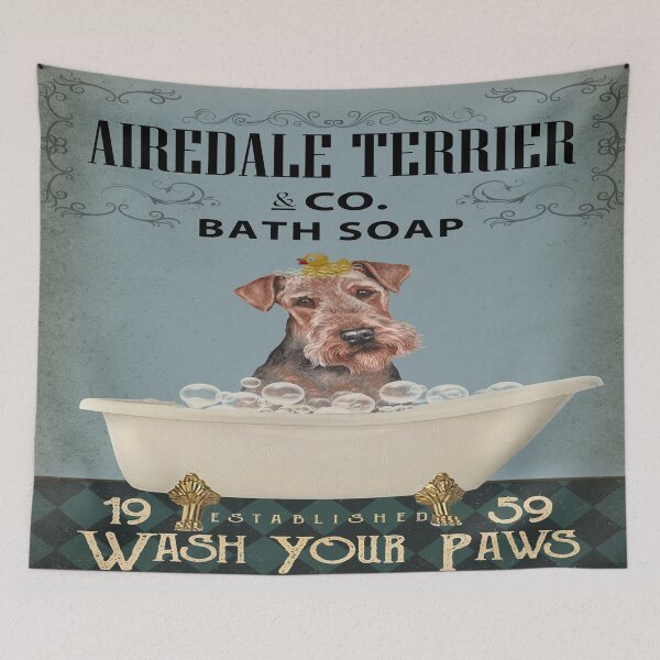 Item preview, Airedale Terrier And Co Bath Soap Wash Your Paws designed and sold by CarlaHerold.