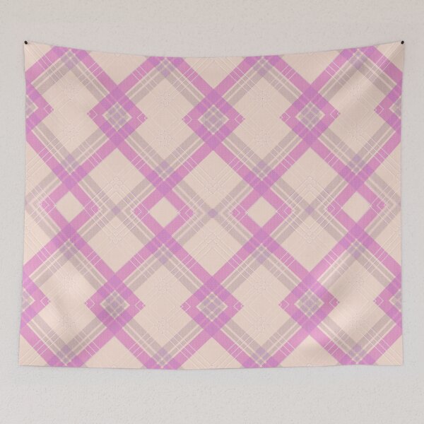 Item preview, Light purple & grey check stripes over Tan cream,background designed and sold by NadineMay.