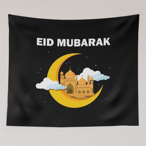 Item preview, Eid Mubarak Happy Eid al-Fitr al-Adha Ramadan Kareem Yellow Lantern Fanous Crescent Gift (2) designed and sold by ArcuteDesign.