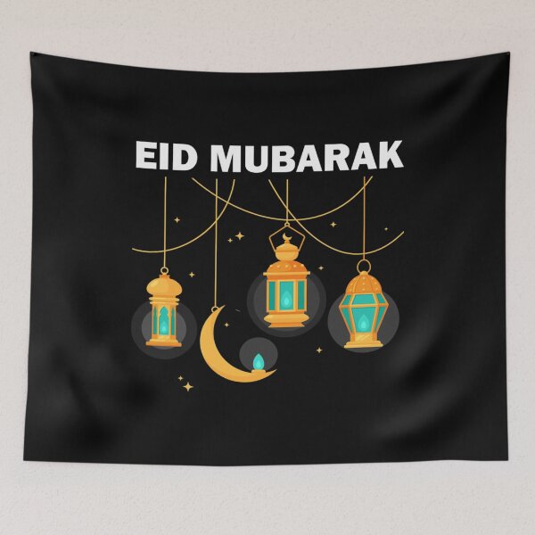 Item preview, Eid Mubarak Happy Eid al-Fitr al-Adha Ramadan Kareem Yellow Lantern Fanous Crescent Gift (1) designed and sold by ArcuteDesign.