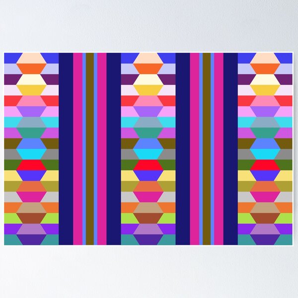Colorful Kente Cloth African Ashanti Pattern  Poster for Sale by