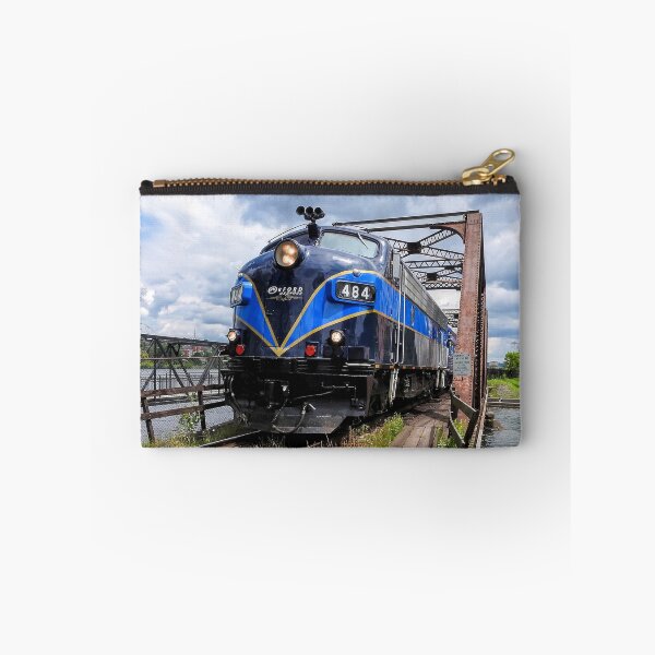 Item preview, Blue Diesel Locomotive Train on Bridge  Railroad Engine designed and sold by TheTrainRoom.