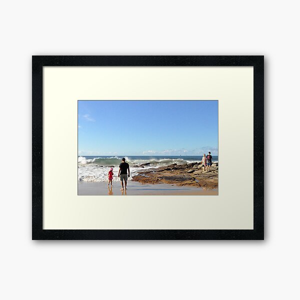 Taking dad for a walk Framed Art Print