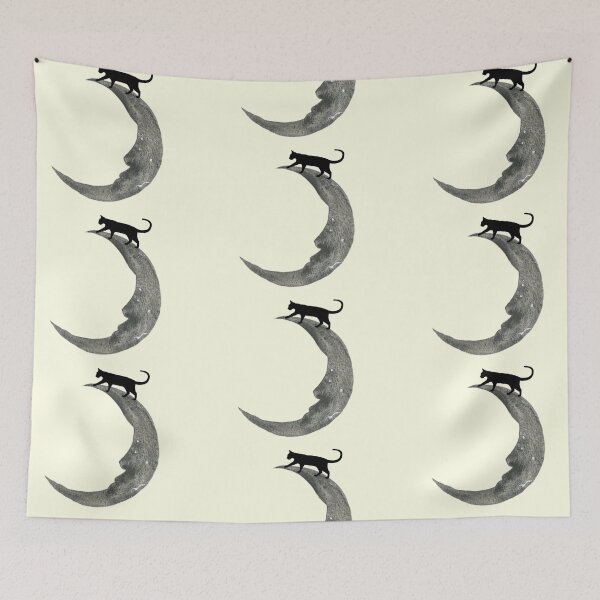 Item preview, Black Cat Climbing Moon | Celestial Witchy Night Design:  designed and sold by LifeAndWonder.