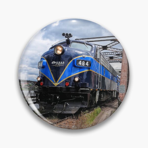 Item preview, Blue Diesel Locomotive Train on Bridge  Railroad Engine designed and sold by TheTrainRoom.