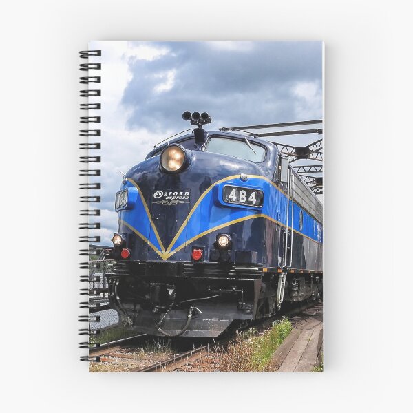 Item preview, Blue Diesel Locomotive Train on Bridge  Railroad Engine designed and sold by TheTrainRoom.
