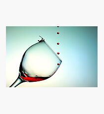 Fishing On A Glass Cup With Red Wine Droplets Photographic Print
