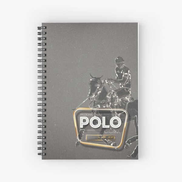 polo player gray gold Spiral Notebook
