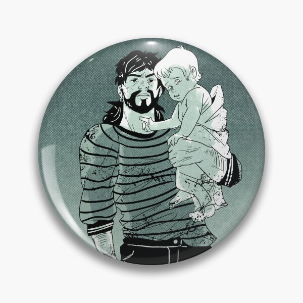 Item preview, Zombie apocalypse father and baby son designed and sold by Monochromestore.