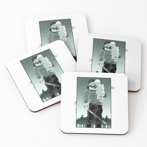 Item preview, Zombie apocalypse father and baby son designed and sold by Monochromestore.