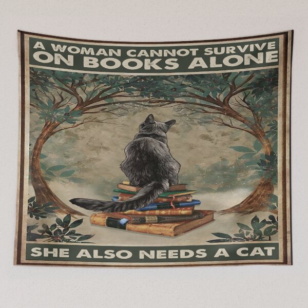 Item preview, A Woman Cannot Survive On Books Alone She Also Needs A Cat designed and sold by DerryReinhard.