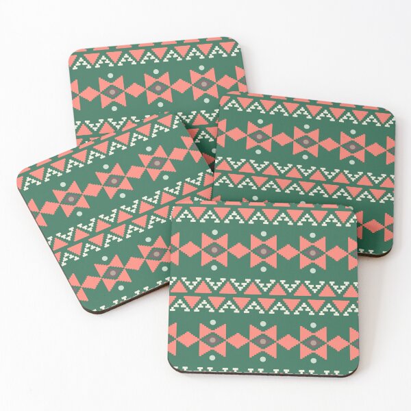 Item preview, Geometric Triangles Compilation in Rose Gold and Green - Multicolor Boho Motif designed and sold by Yeldiz.