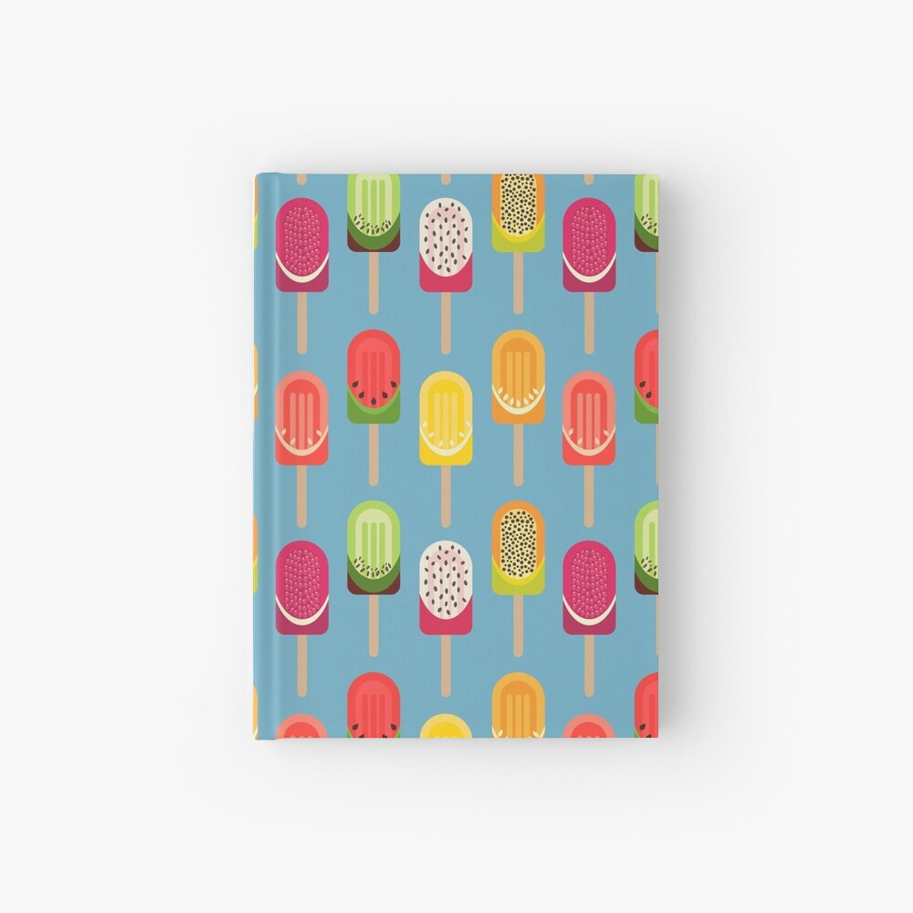 Fruit popsicles - blue version Hardcover Journal