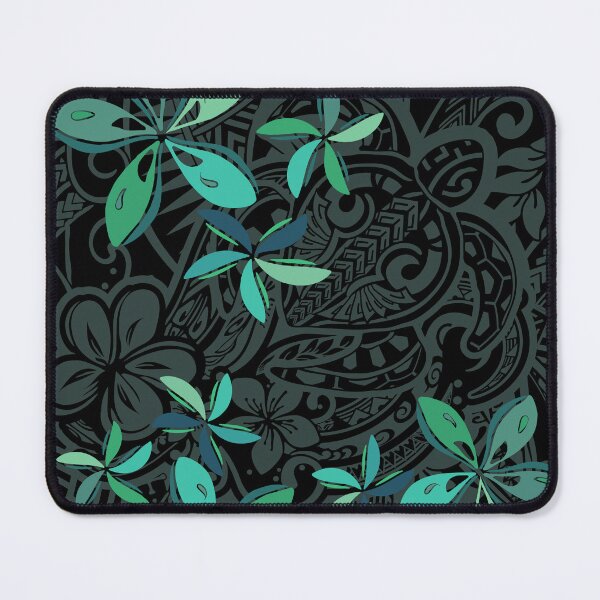 Item preview, Polynesian Slate Tribal Tiare Jungle Print designed and sold by sunnthreads.