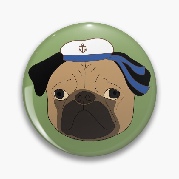 Item preview, Pug dog in a sailor's hat designed and sold by CatOrDog.