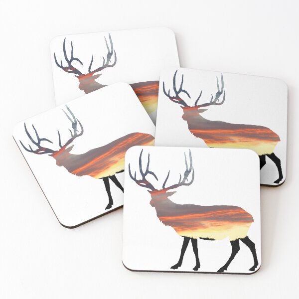 Item preview, Bull elk mountain sunset  designed and sold by Saltypro.