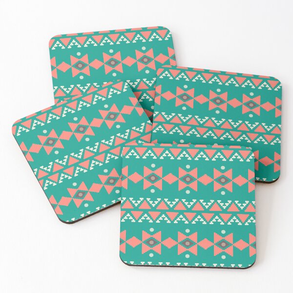 Item preview, Geometric Triangles Compilation in Rose Gold and Light Blue - Multicolor Boho Motif designed and sold by Yeldiz.