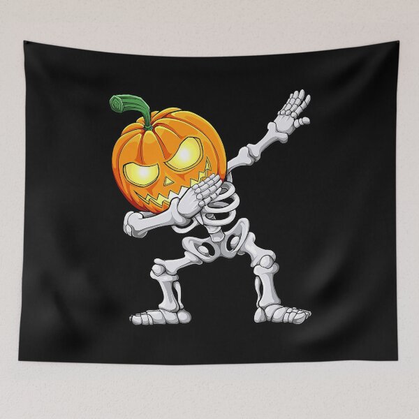 Item preview, Halloween Dabbing Skeleton Scary Pumpkin Jack O Lantern designed and sold by MalloWilli.