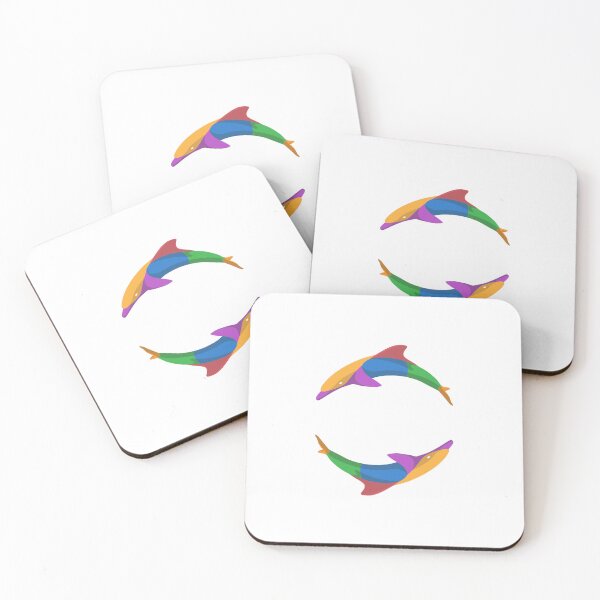 Item preview, Rainbow Color Two Dolphins designed and sold by Teenker.