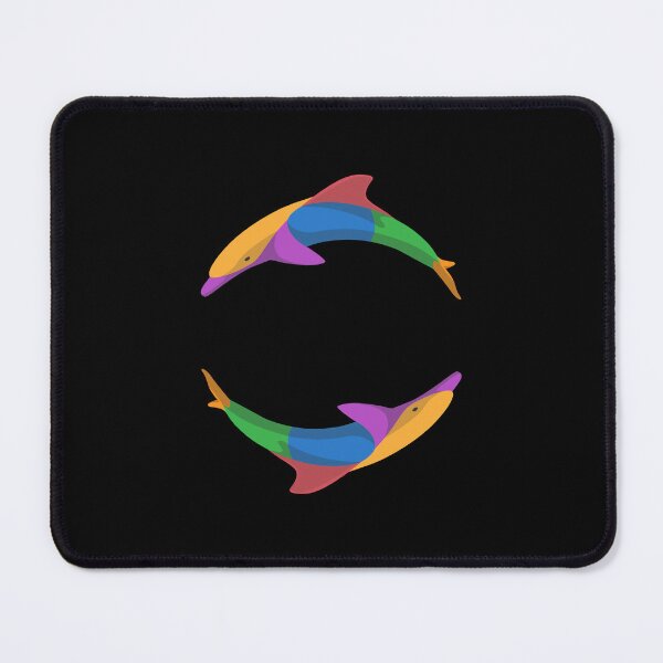 Item preview, Rainbow Color Two Dolphins | Black designed and sold by Teenker.