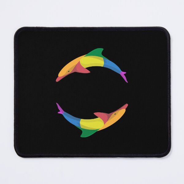 Item preview, Two Dolphins Rainbow Colorful | Black designed and sold by Teenker.