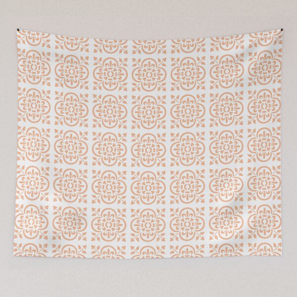Item preview, Art Deco Style Repeat Pattern Pale Pastel Orange designed and sold by taiche.