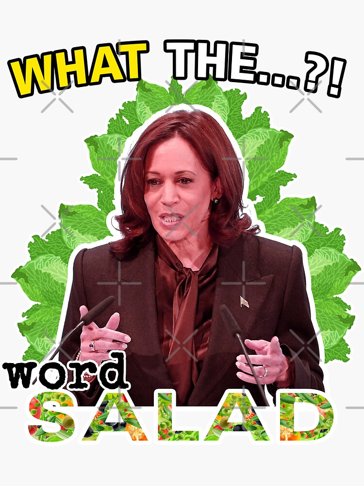 "Kamala Harris Word Salad Meme Design" Sticker for Sale by Inspired