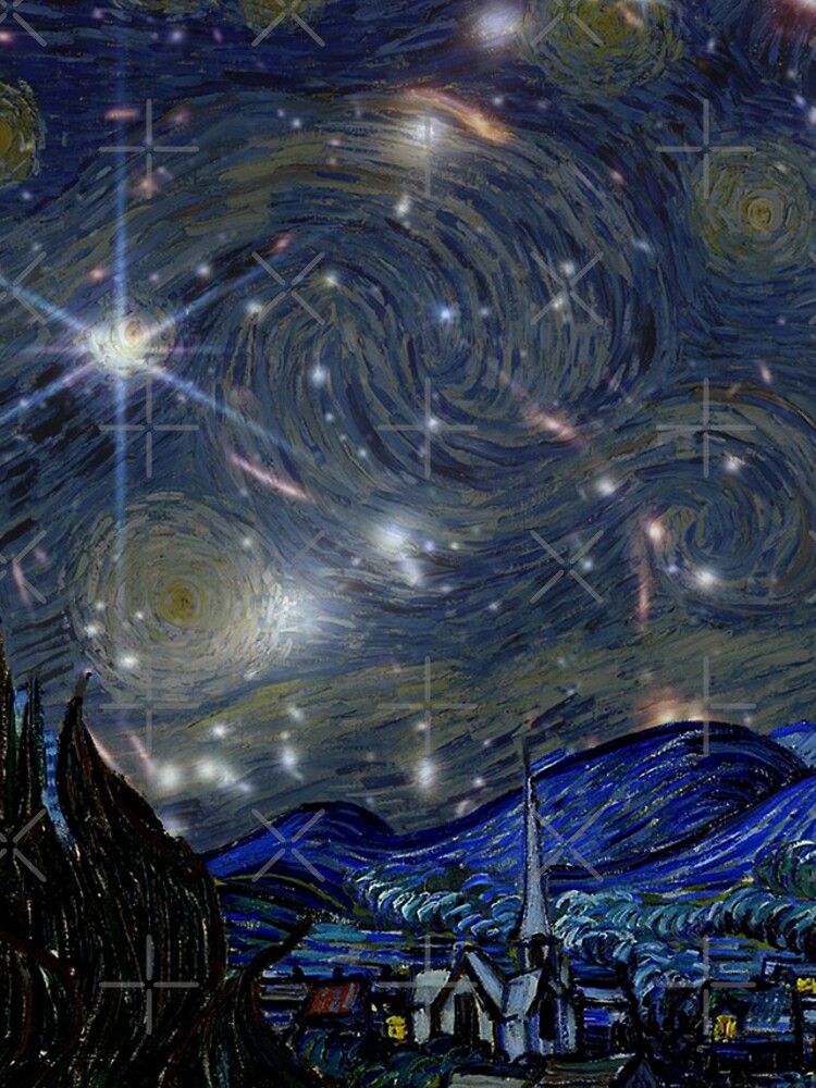 "Vincent Van Gogh the starry night and james webb telescope first photo" iPhone Case for Sale by