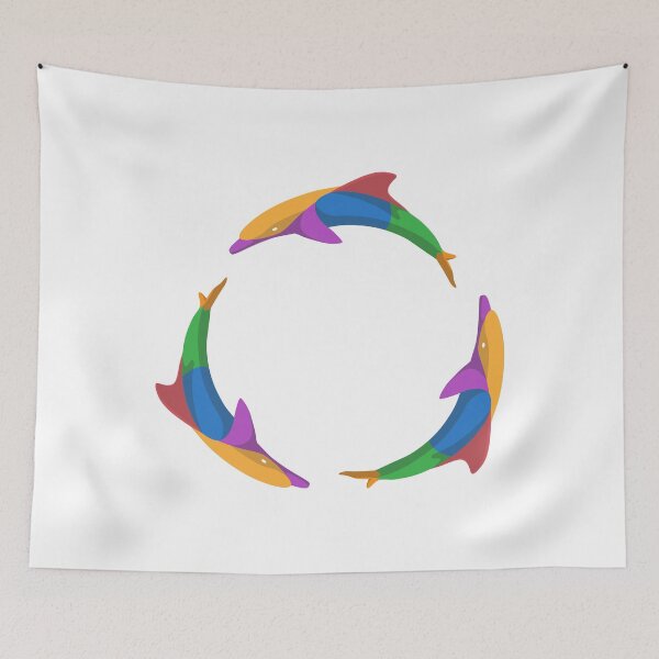 Item preview, Three Dolphins Circle Color Rainbow designed and sold by Teenker.