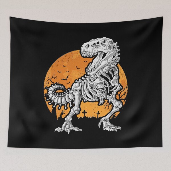Item preview, Halloween Dinosaur Skeleton T rex Scary Moon designed and sold by MalloWilli.