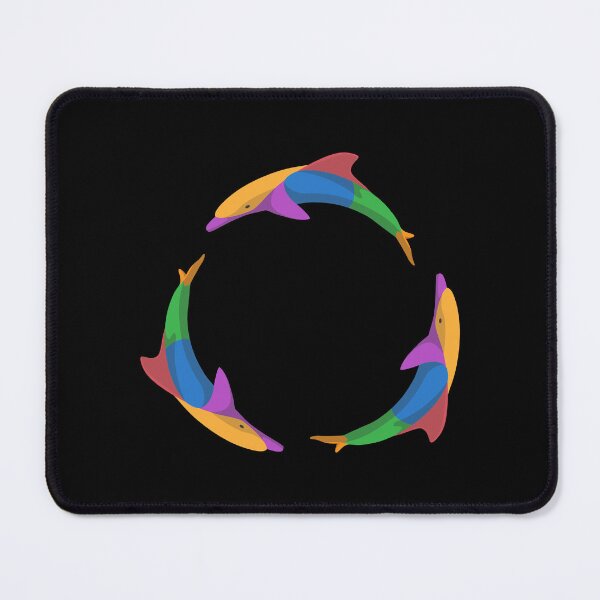 Item preview, Three Dolphins Circle Color Rainbow | Black designed and sold by Teenker.