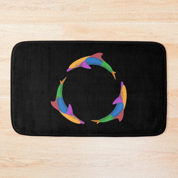 Item preview, Three Dolphins Circle Color Rainbow | Black designed and sold by Teenker.
