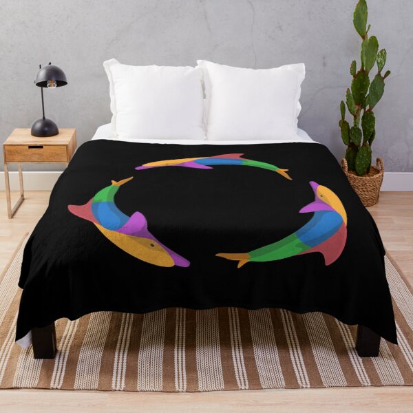 Item preview, Three Dolphins Circle Color Rainbow | Black designed and sold by Teenker.