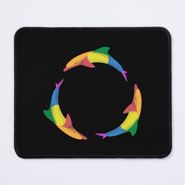 Item preview, Three Dolphins Circle Rainbow Colorful | Black designed and sold by Teenker.